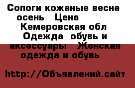 Сопоги кожаные весна -осень › Цена ­ 4 000 - Кемеровская обл. Одежда, обувь и аксессуары » Женская одежда и обувь   